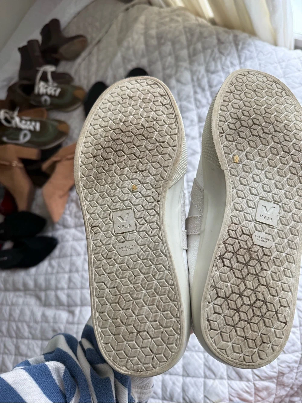 Veja White Leather Low-Top Sneakers